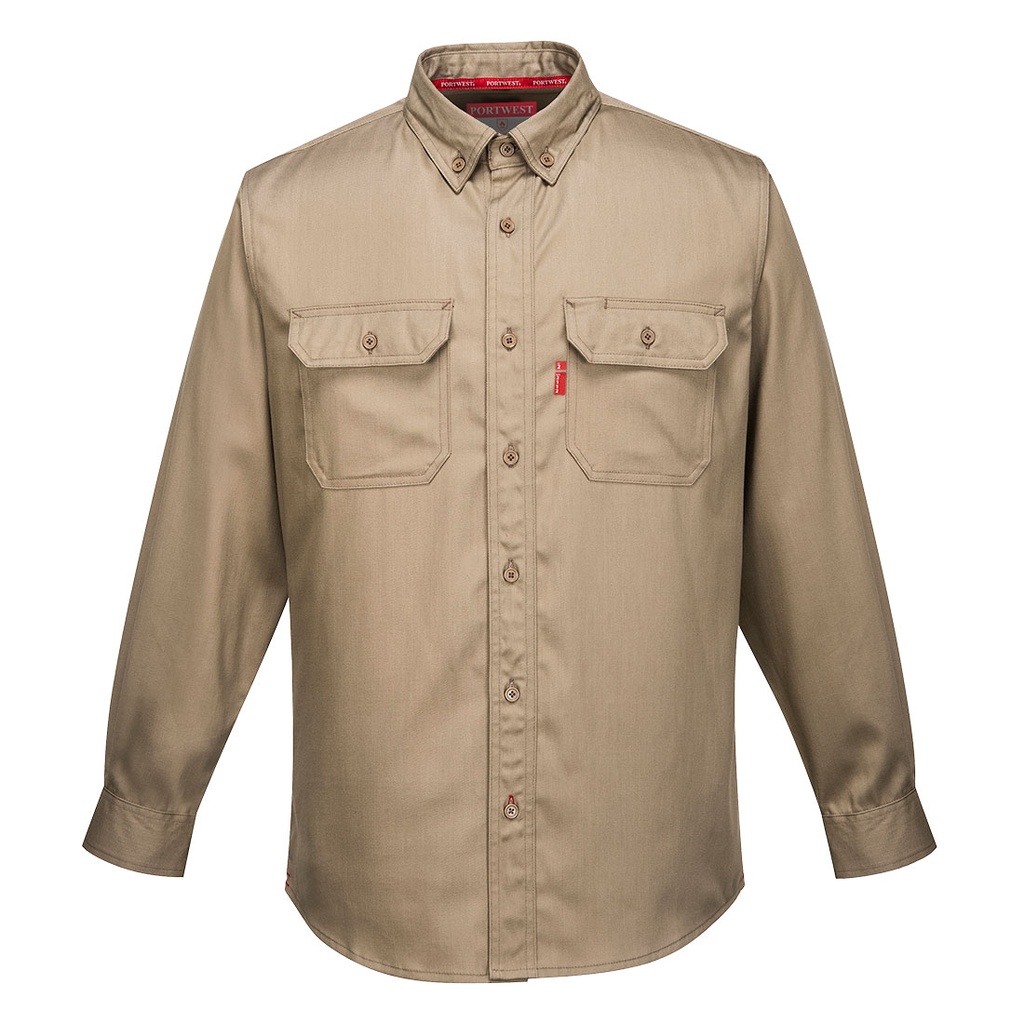 CAMISA FR89 · ML · BOLSILLOS · IGNIFUGO · ARCO ELECTRICO · NFPA · ASTM · PROTEC. SOLAR >40ºC · CE III CAT