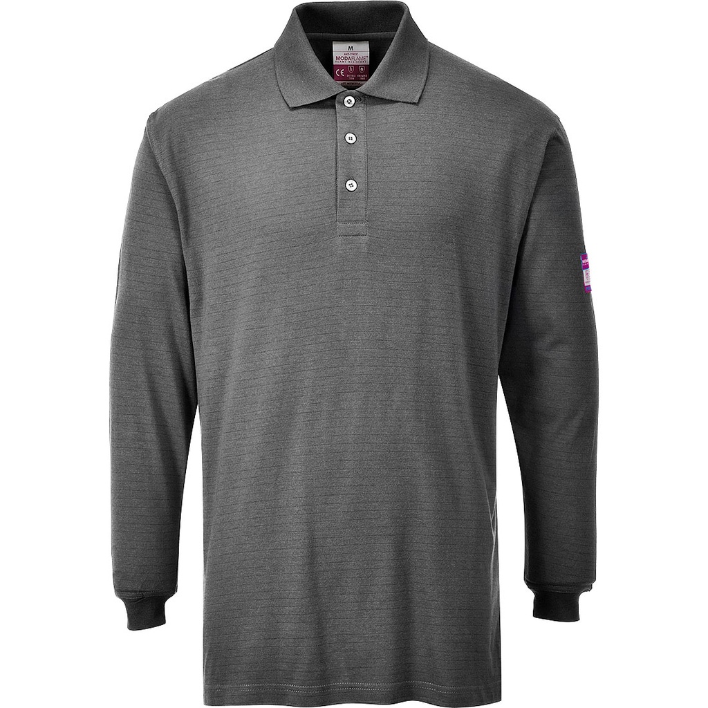 POLO INHERENTE FR10 · ML · IGNIFUGO · ANTIESTATICO · ARCO ELECTRICO · ASTM · ATEX · PROTEC. SOLAR >40ºC · CE III CAT · [200g]