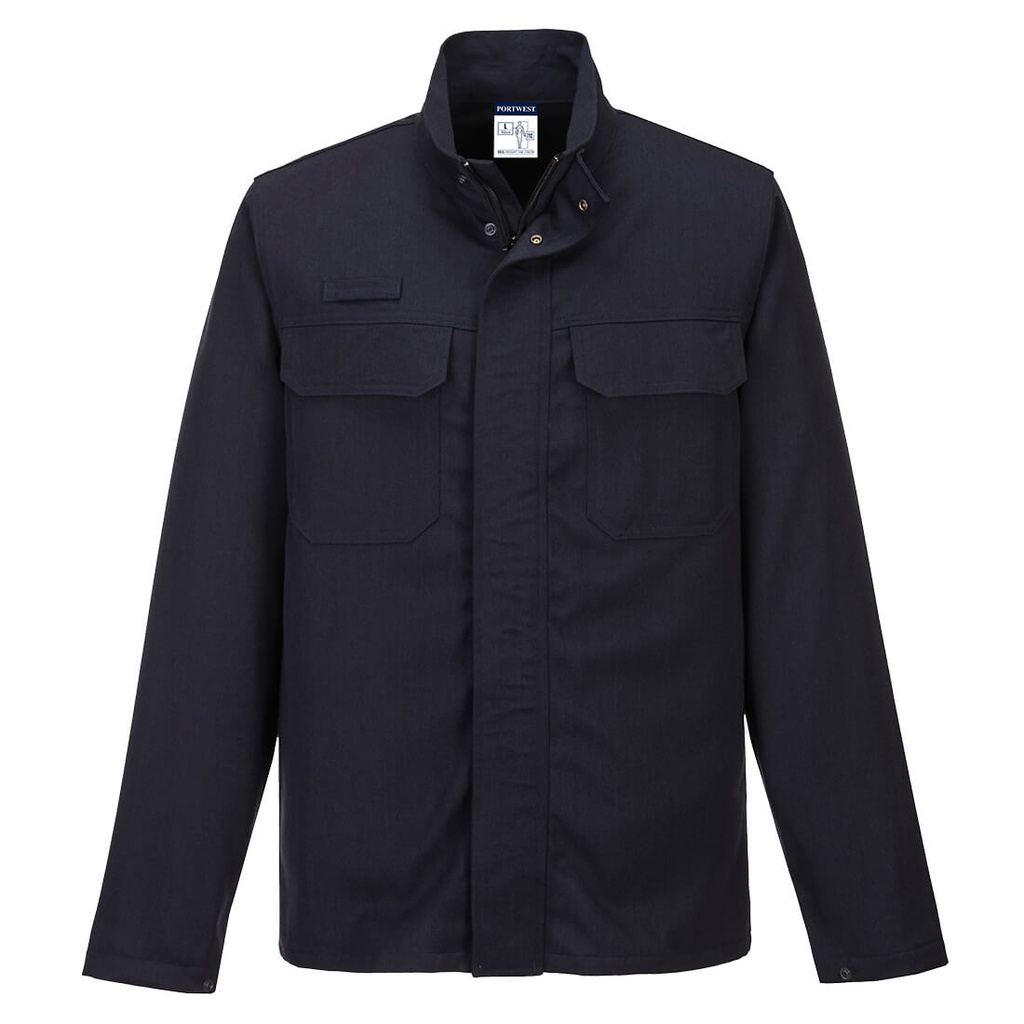 CHAQUETA INHERENTE FR65 · SOLDADOR CLASE 2· IGNIFUGO · ANTIESTATICO · ARCO ELECTRICO · ASTM · ATEX · PROTEC. SOLAR >40ºC · ALUMINIO Y HIERRO FUNDIDO · LAVABLE 75ºC · CE III CAT