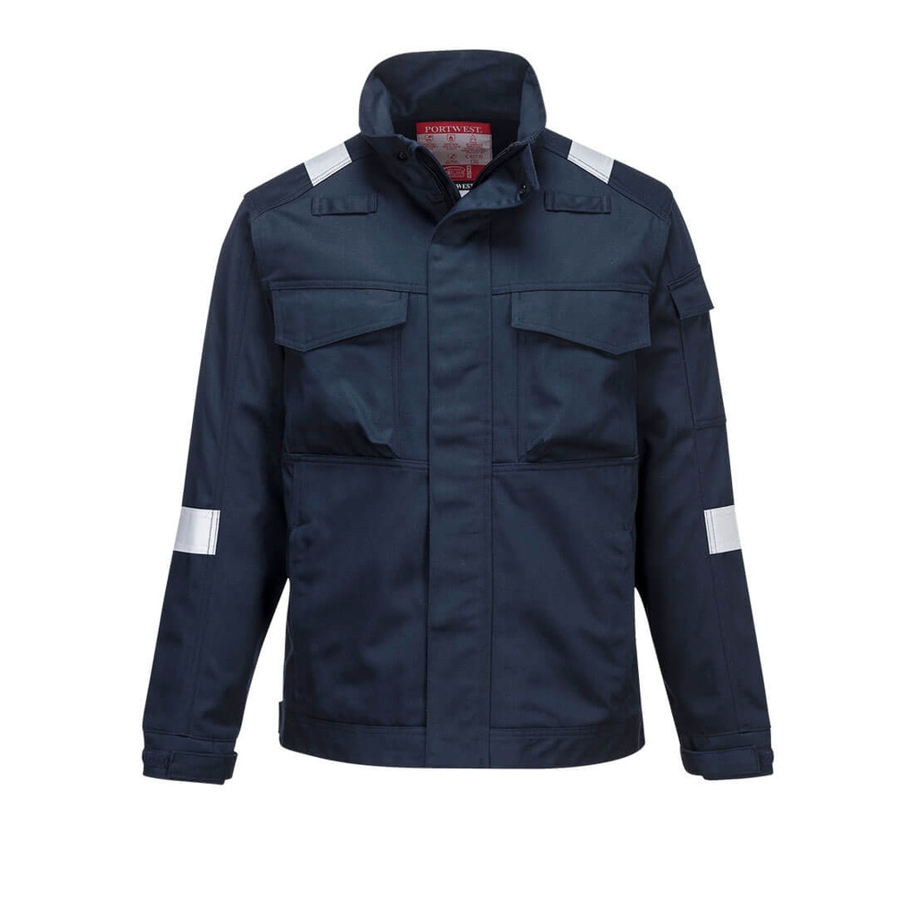 CHAQUETA FR68 · SOLDADOR · IGNIFUGO · ANTIESTATICO · ARCO ELECTRICO · QUIMICO · ASTM · METAL FREE · ATEX · PROTEC. SOLAR >40ºC · LAVABLE 75ºC · CE III CAT