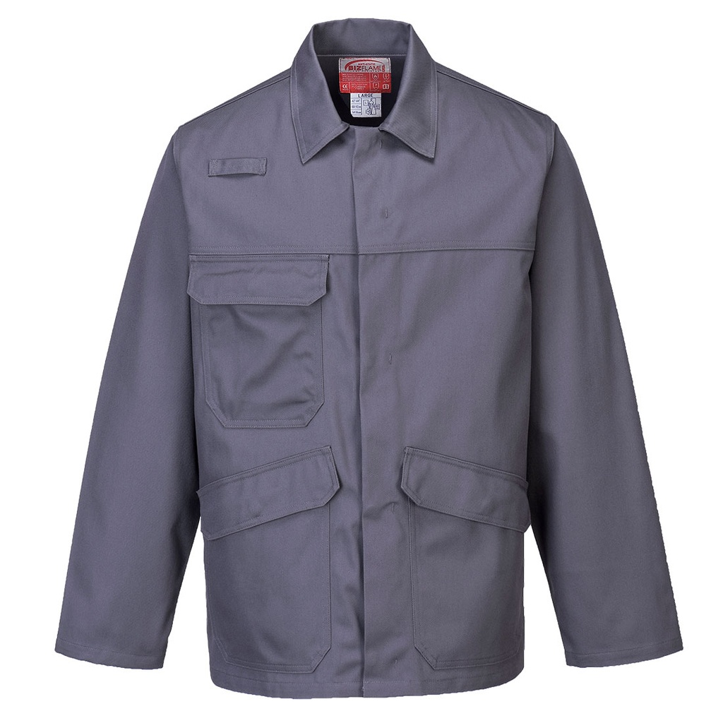 CHAQUETA FR35 · SOLDADOR · IGNIFUGO · ANTIESTATICO · ATEX · PROTEC. SOLAR >40ºC · METAL FUNDIDO · CE III CAT