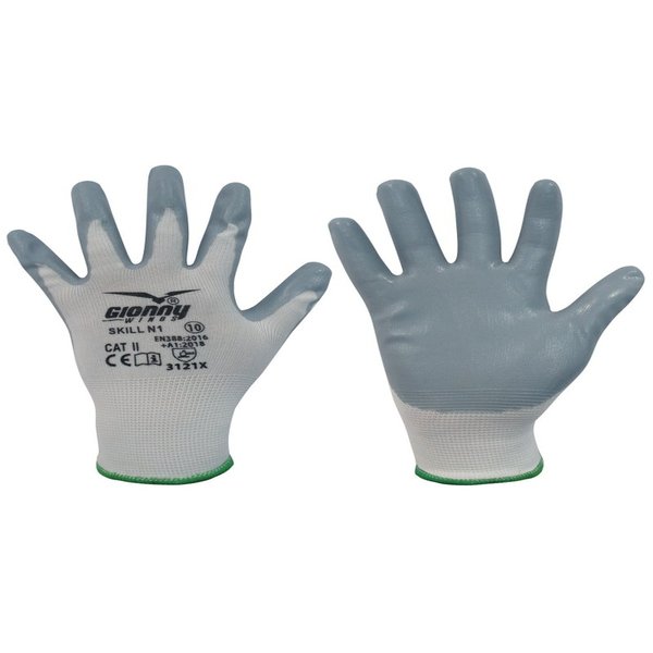 GUANTE SKILL N1 NITRILO EN PALMA Y DORSO VENTILADO | PACK 12 PARES
