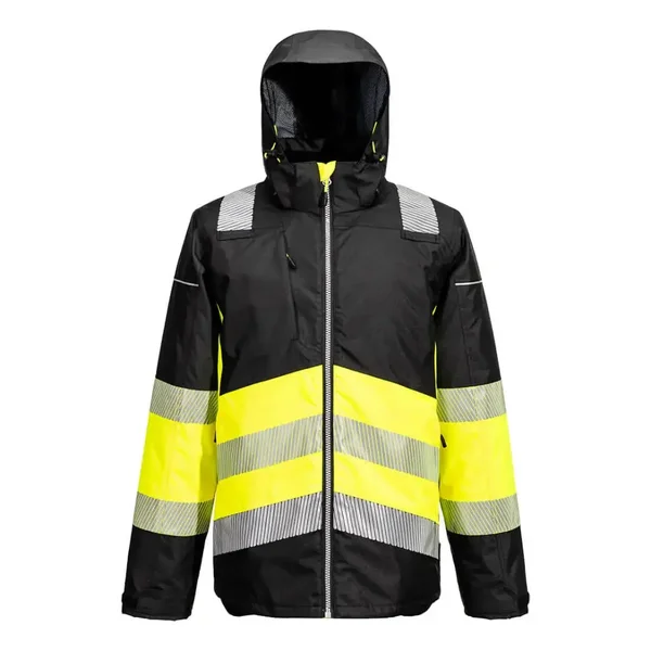CHAQUETA PW364 PW3 HI-VIS · BICOLOR · Texpel™ Splash IMPERMEABLE [3/4] · AMBIENTES FRIOS -40ºC · CAPUCHA DESMONTABLE · BANDAS SEGMENTADAS · PROTEC. SOLAR >40º · 50 LAVADOS · AV · CE II CAT