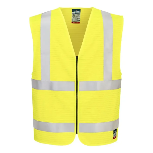 CHALECO FR615 BIZFLAME HI-VIS FR · CIERRE CREMALLERA · IGNIFUGO · ANTIESTATICO · AV · CE II CAT