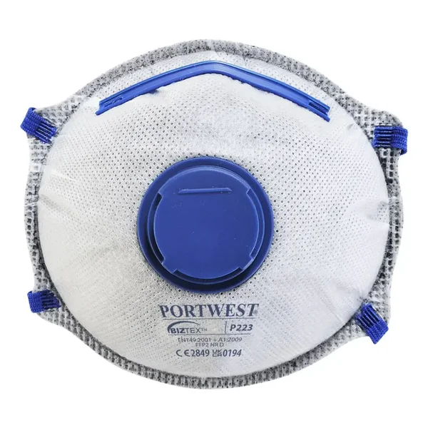 [P223] MASCARILLA DESECHABLE P223 DOLOMITE CON CARBON Y VALVULA FFP2 | PACK 10 UNIDADES