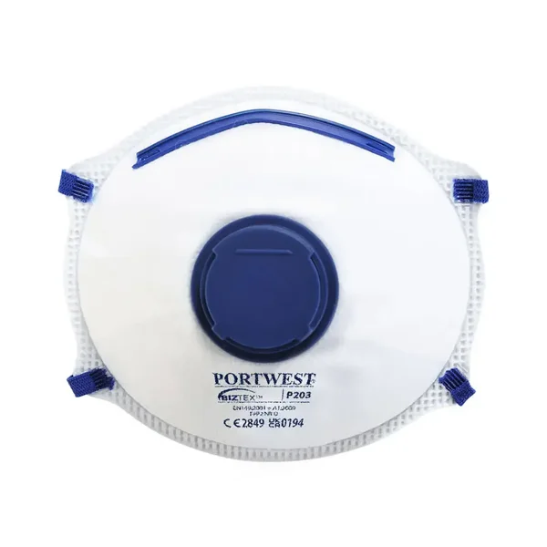 [P203] MASCARILLA DESECHABLE P203 DOLOMITE CON VALVULA FFP2 | PACK 10 UNIDADES