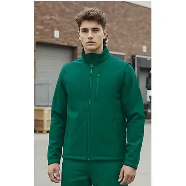 SOFTSHELL HALIFAX · HIDROFUGADO · 2 en 1 MANGAS DESMONTABLES · ELASTICO/STRETCH · 3 CAPAS