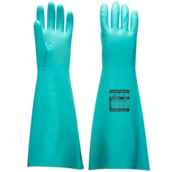GUANTE A813 QUIMICO EXTRA-LARGO NITRILO | PACK 12 PARES