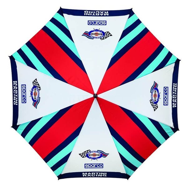 [099130MR] PARAGUAS REPLICA AÑOS 80 MARTINI RACING · 120CM