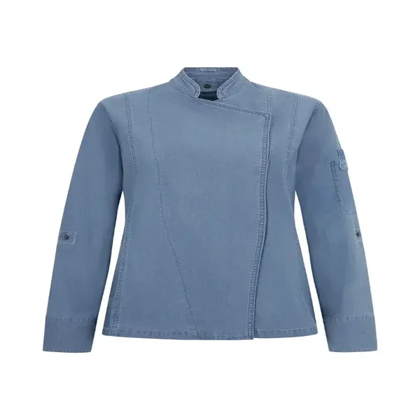 [405212SW] CHAQUETA COCINA 405212SW DENIM SHIFT · ML · MUJER · CUELLO TIRILLA · ELASTICO/STRETCH · CIERRE AUTOMATICOS
