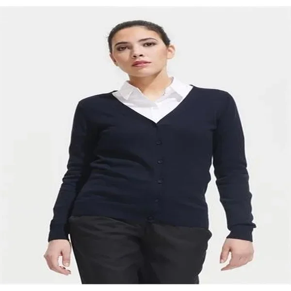 CHAQUETA JERSEY GOLDEN WOMEN · CIERRE BOTONES · CUELLO V · PUNTO FINO