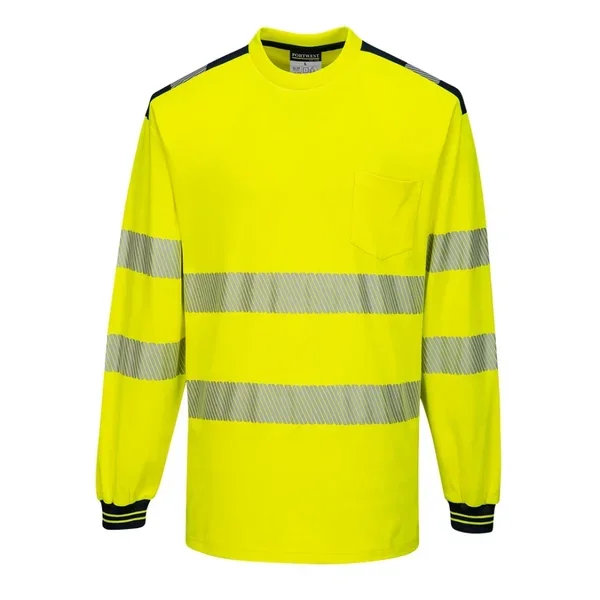 [T185] CAMISETA T185 PW3 · ML · BOLSILLO · ALGODON · BANDAS SEGMENTADAS · PROTEC. SOLAR 40ºC · 50 LAVADOS · AV · CE II CAT · [175g]